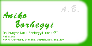 aniko borhegyi business card